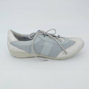 Andiamo‎ Womens Traffic Athletic Shoes Metallic Gray Low Top Lace Up Mesh 11W